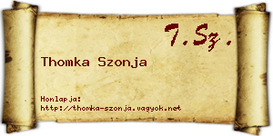 Thomka Szonja névjegykártya